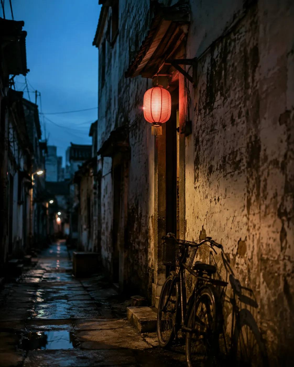 旧巷与车铃意象